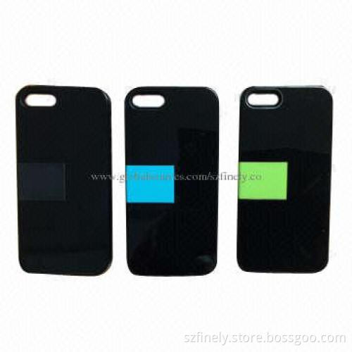Stand case for iPhone 5/5S, PC + TPE material, double injection, with black camera ring